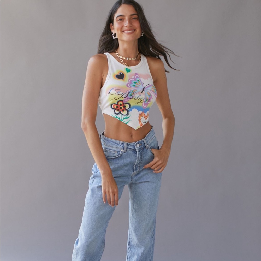 UO Fiona Cry Baby Tie-Back Tank Top